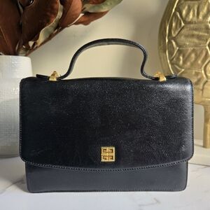 Vintage Givenchy Black Leather Top Handle Crossbody Bag GUC